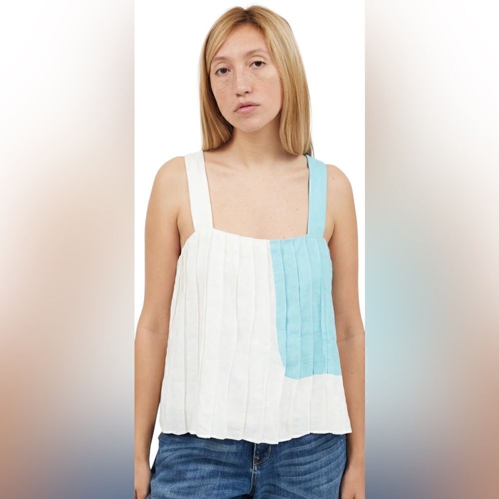 Mara Hoffman Colorblock Organic Linen Crop Top Side XS